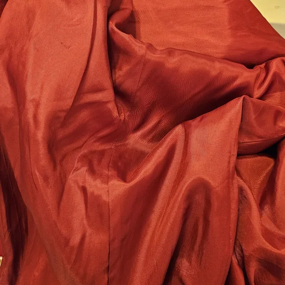 Vintage Rare Red Trench Coat Sz M/L Andover Fabric ForstMann